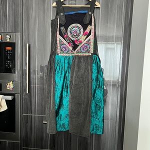 Artificial Embroidered Patchwork Design dress